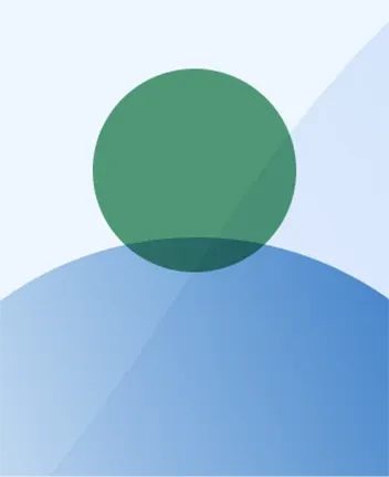 Abstract green and blue circular shapes overlapping.